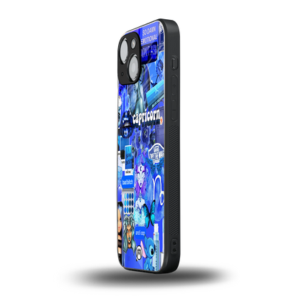 capricorn aesthetic collage back phone cover | glass case for iphone 13 mini