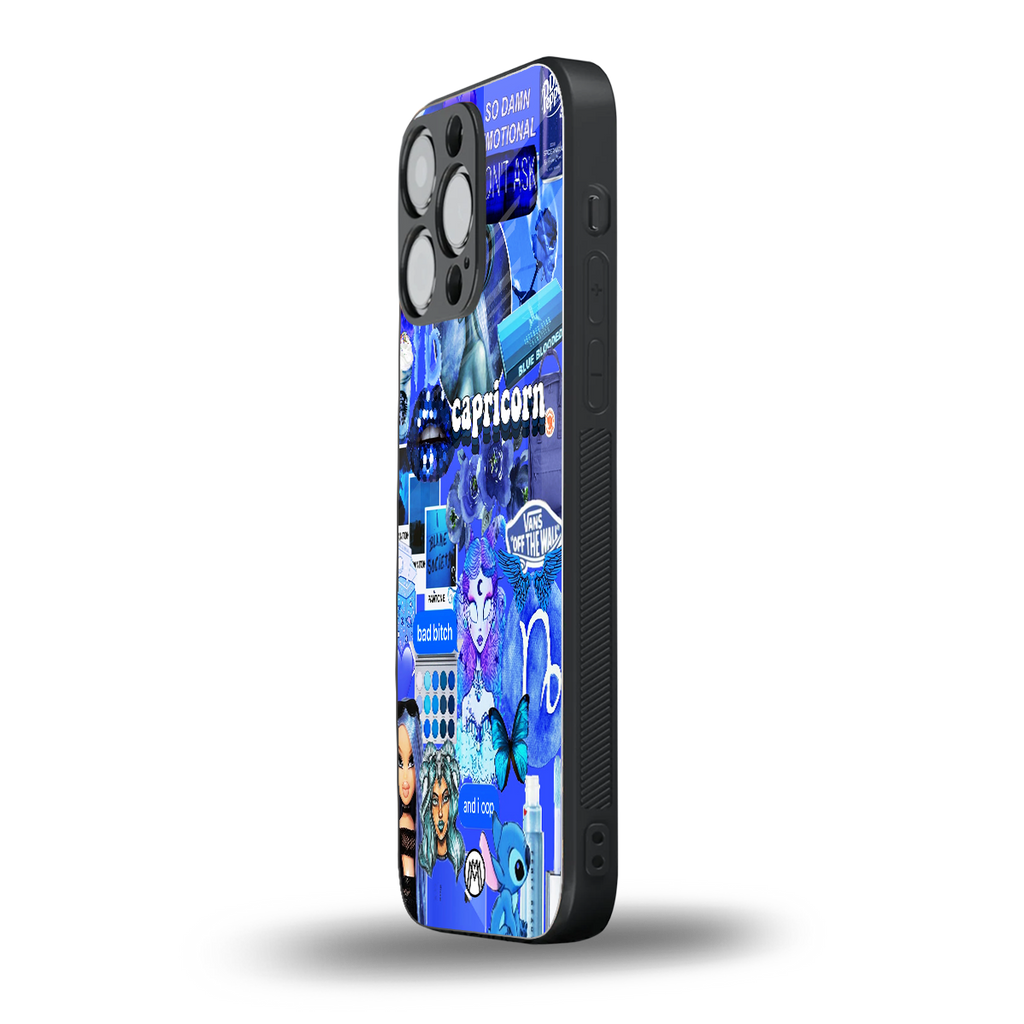capricorn aesthetic collage back phone cover | glass case for iphone 13 pro max