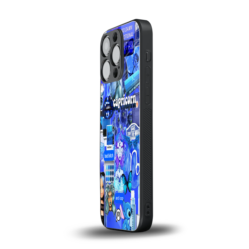 capricorn aesthetic collage back phone cover | glass case for iphone 13 pro