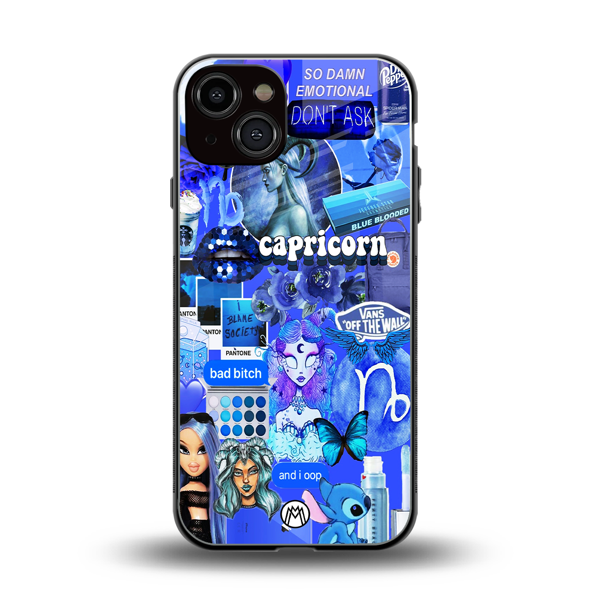 capricorn aesthetic collage back phone cover | glass case for iphone 13