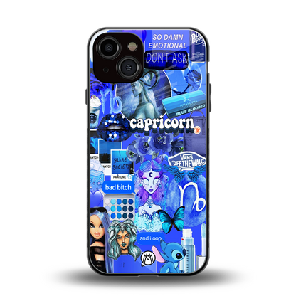 capricorn aesthetic collage back phone cover | glass case for iphone 13