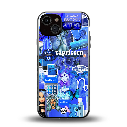 capricorn aesthetic collage back phone cover | glass case for iphone 13