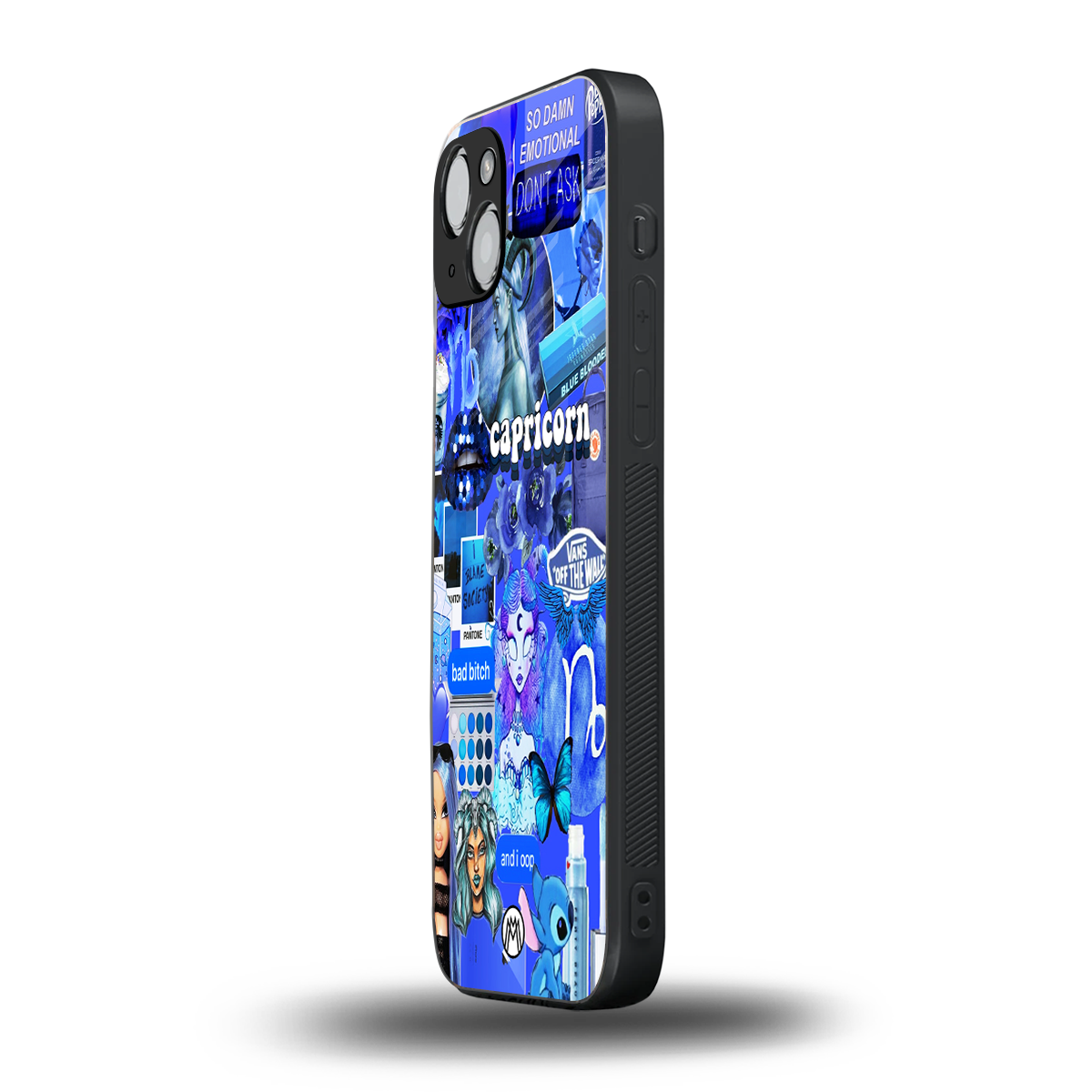 capricorn aesthetic collage back phone cover | glass case for iphone 14 plus