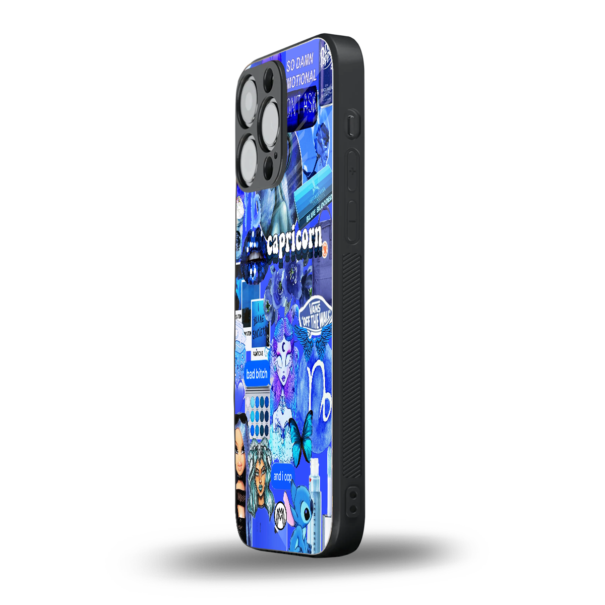 capricorn aesthetic collage back phone cover | glass case for iphone 14 pro max