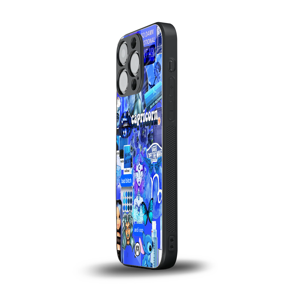 capricorn aesthetic collage back phone cover | glass case for iphone 15 pro