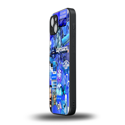 capricorn aesthetic collage back phone cover | glass case for iphone 14