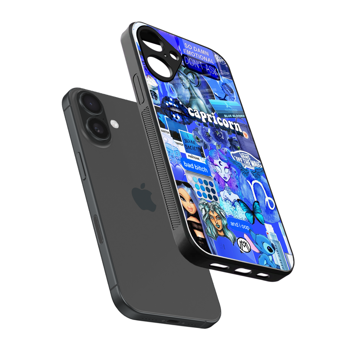 capricorn aesthetic collage back phone cover | glass case for iphone 16 plus
