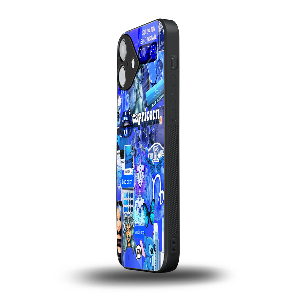capricorn aesthetic collage back phone cover | glass case for iphone 16 plus