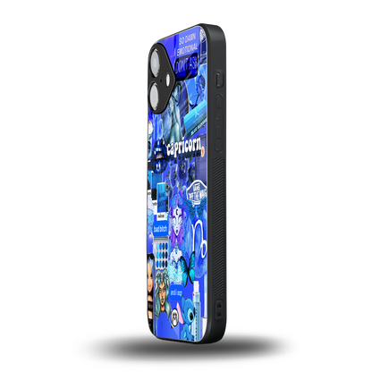 capricorn aesthetic collage back phone cover | glass case for iphone 16 plus