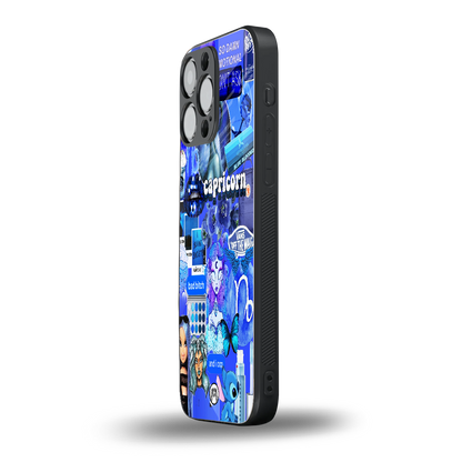 capricorn aesthetic collage back phone cover | glass case for iphone 16 pro max
