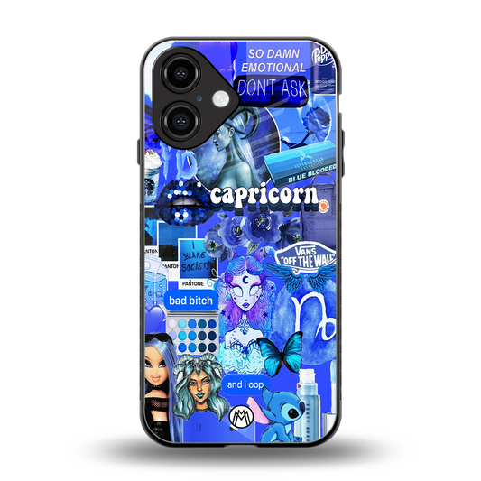 capricorn aesthetic collage back phone cover | glass case for iphone 16