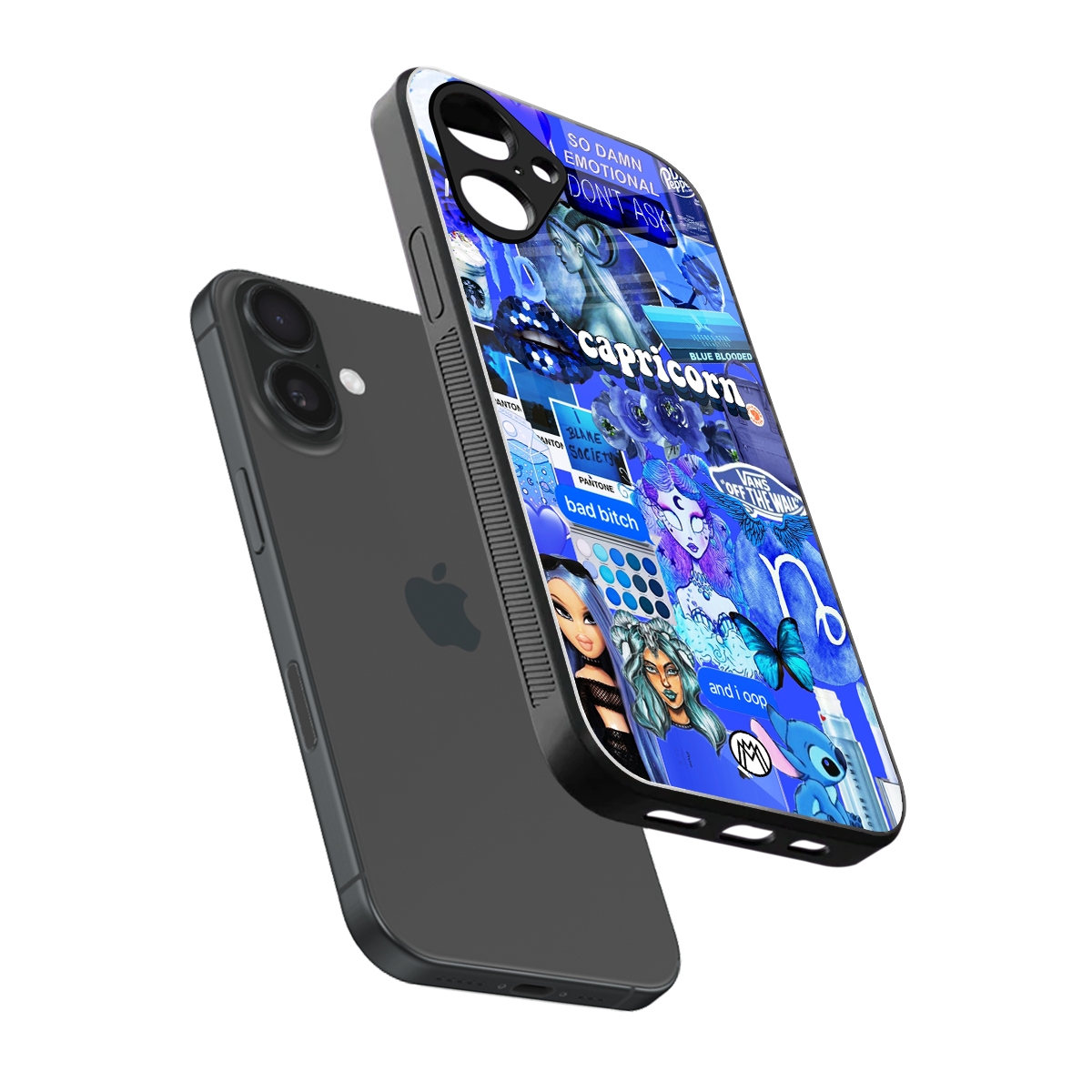capricorn aesthetic collage back phone cover | glass case for iphone 16