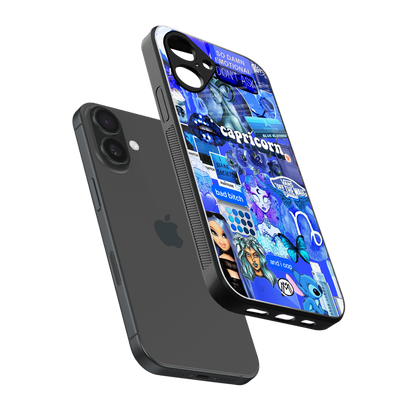 capricorn aesthetic collage back phone cover | glass case for iphone 16