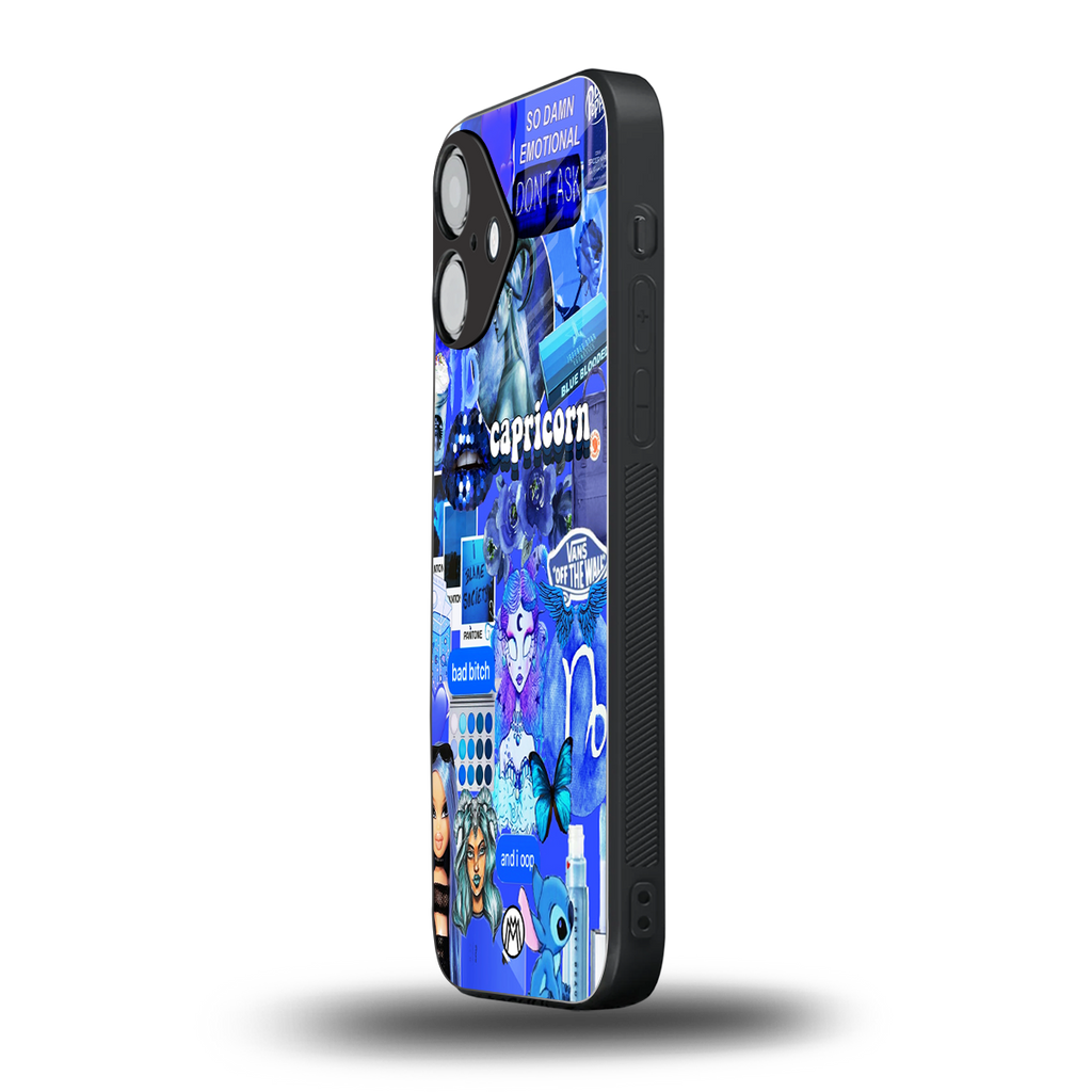 capricorn aesthetic collage back phone cover | glass case for iphone 16