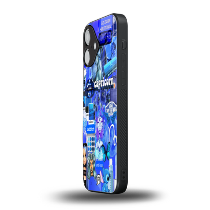 capricorn aesthetic collage back phone cover | glass case for iphone 16