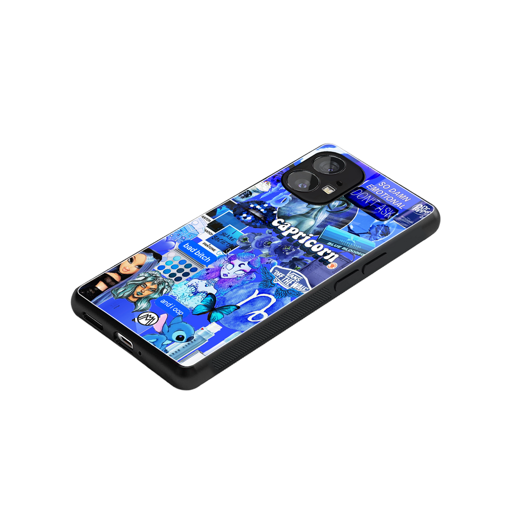 capricorn aesthetic collage back phone cover | glass case for nothing phone 1