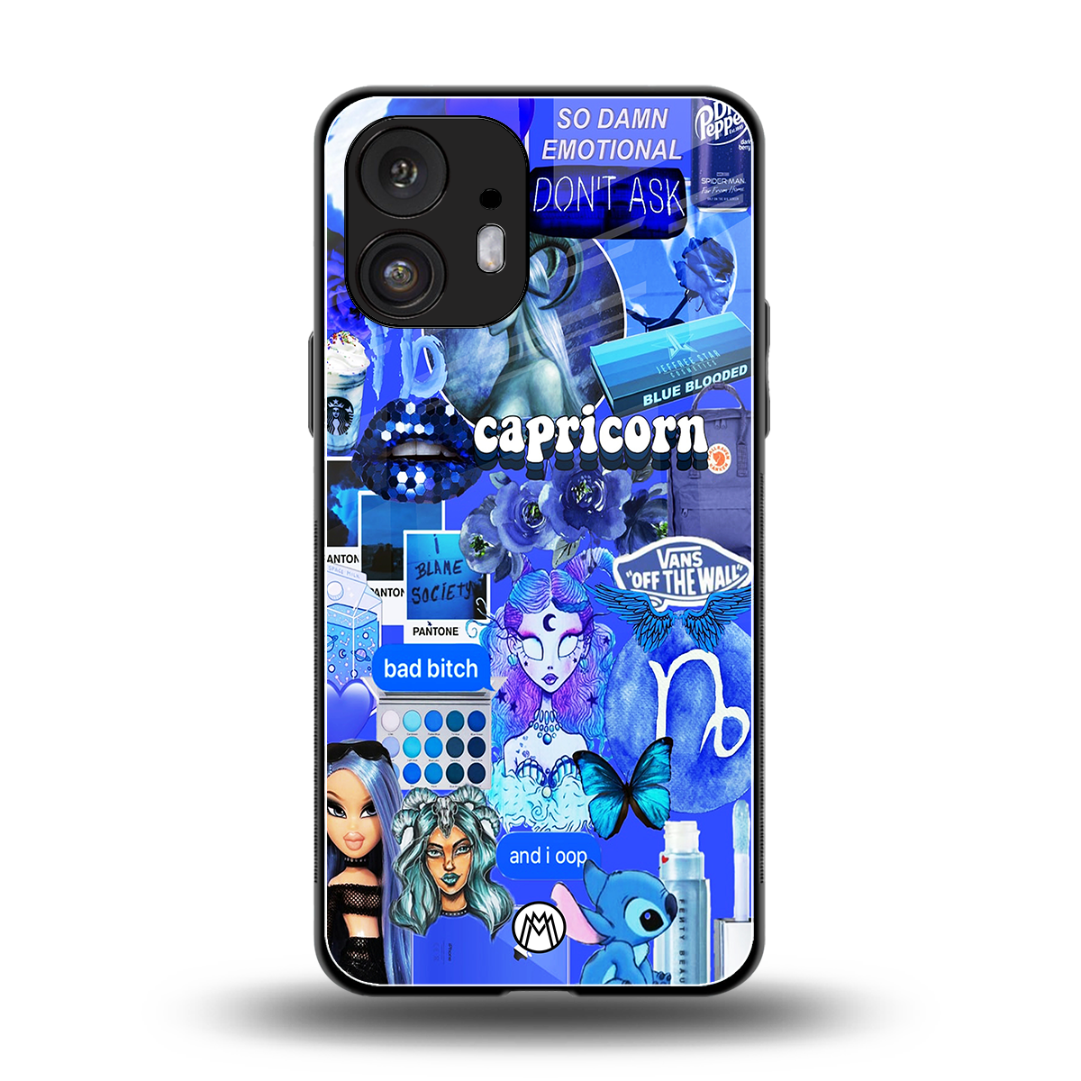 capricorn aesthetic collage back phone cover | glass case for nothing phone 2
