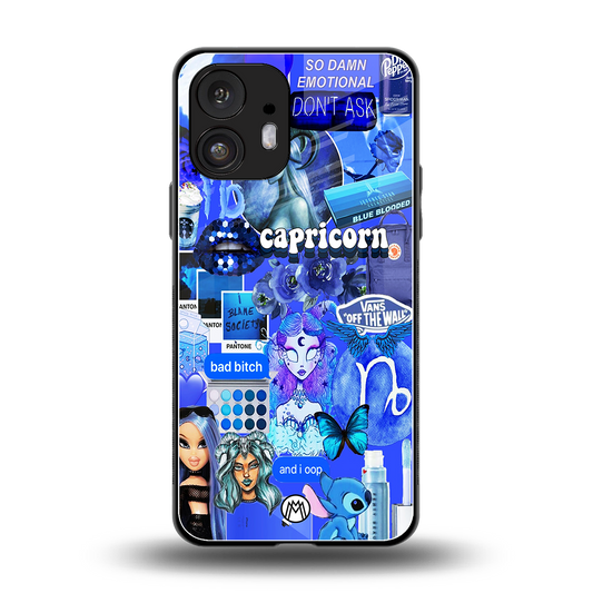 capricorn aesthetic collage back phone cover | glass case for nothing phone 2