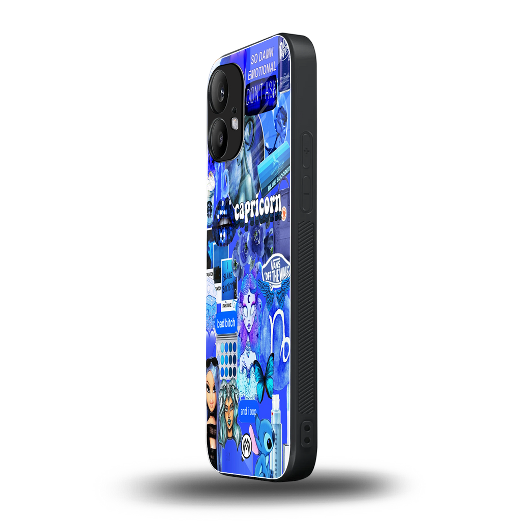 capricorn aesthetic collage back phone cover | glass case for nothing phone 2