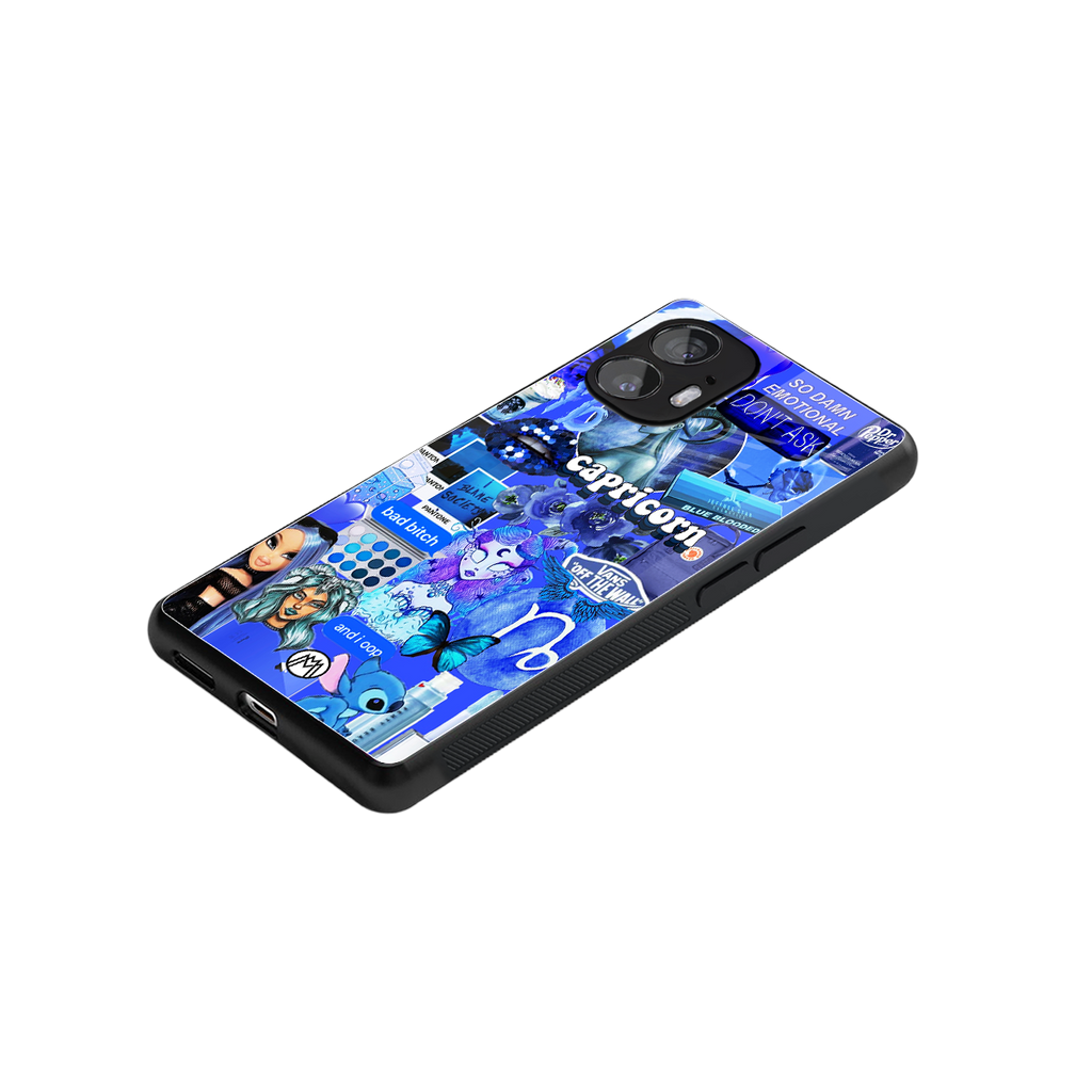 capricorn aesthetic collage back phone cover | glass case for nothing phone 2