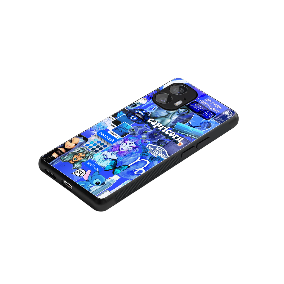 capricorn aesthetic collage back phone cover | glass case for nothing phone 2