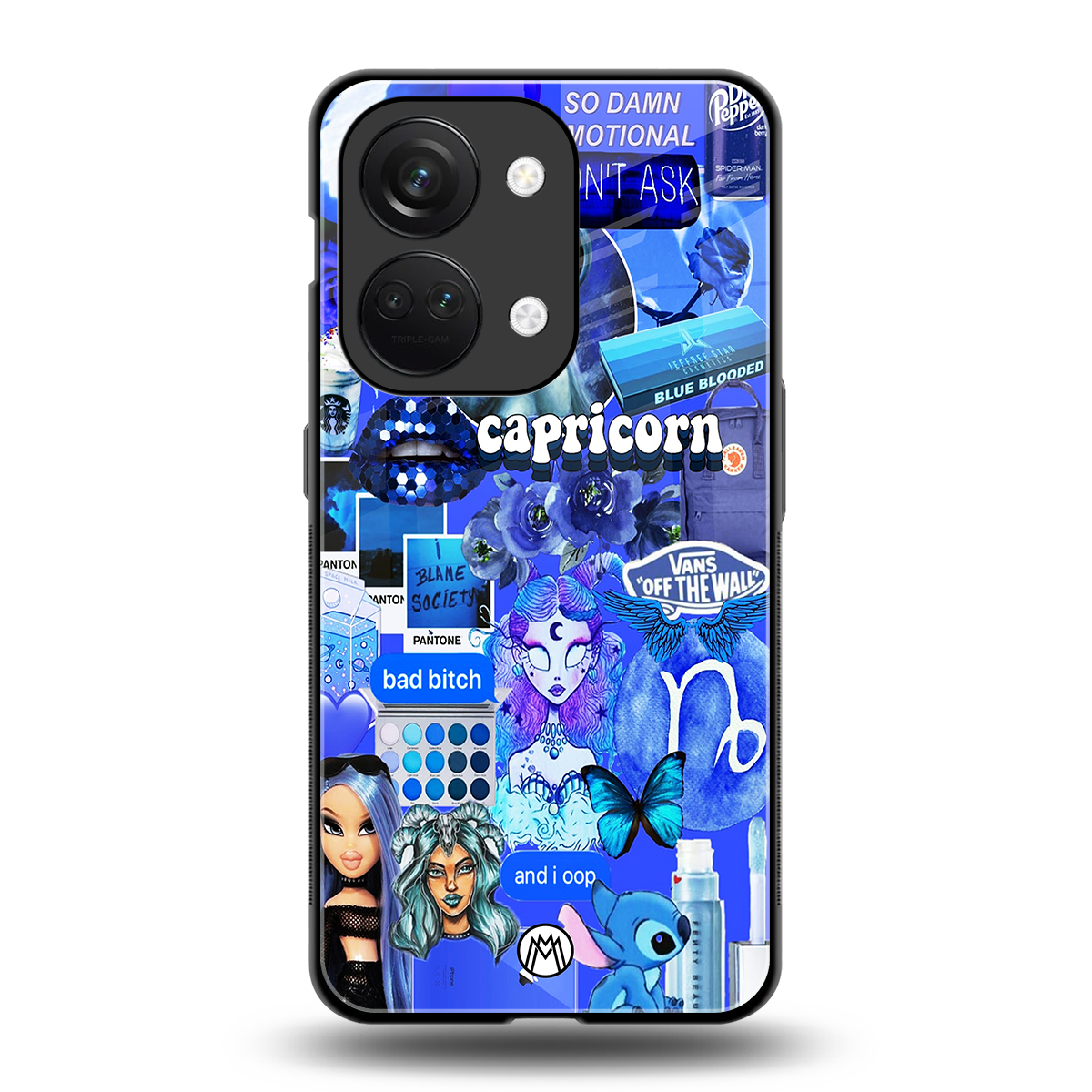 capricorn aesthetic collage back phone cover | glass case for oneplus nord 3
