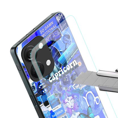 capricorn aesthetic collage back phone cover | glass case for oneplus nord 3