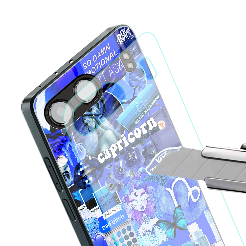 capricorn aesthetic collage back phone cover | glass case for oneplus nord 4