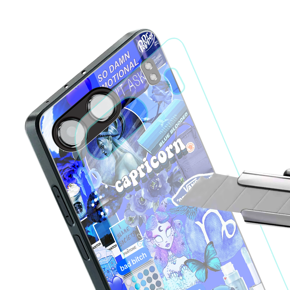 capricorn aesthetic collage back phone cover | glass case for oneplus nord 4