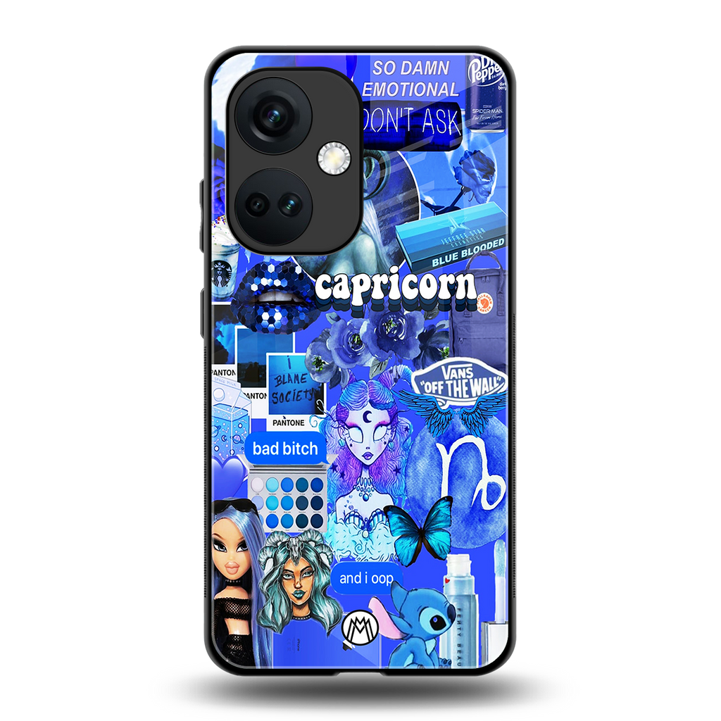 capricorn aesthetic collage back phone cover | glass case for oneplus nord ce 3