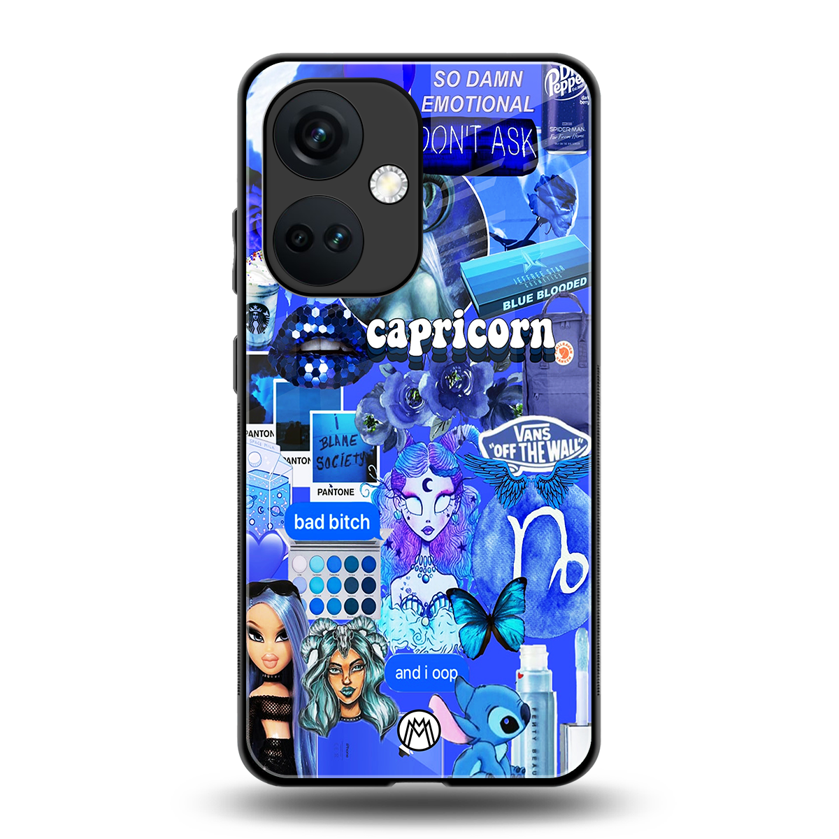 capricorn aesthetic collage back phone cover | glass case for oneplus nord ce 3