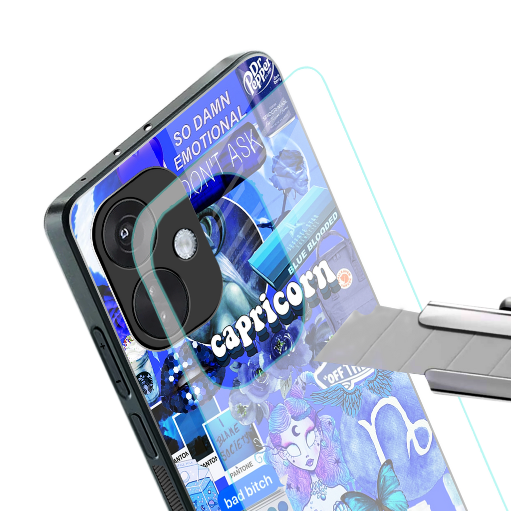 capricorn aesthetic collage back phone cover | glass case for oneplus nord ce 3