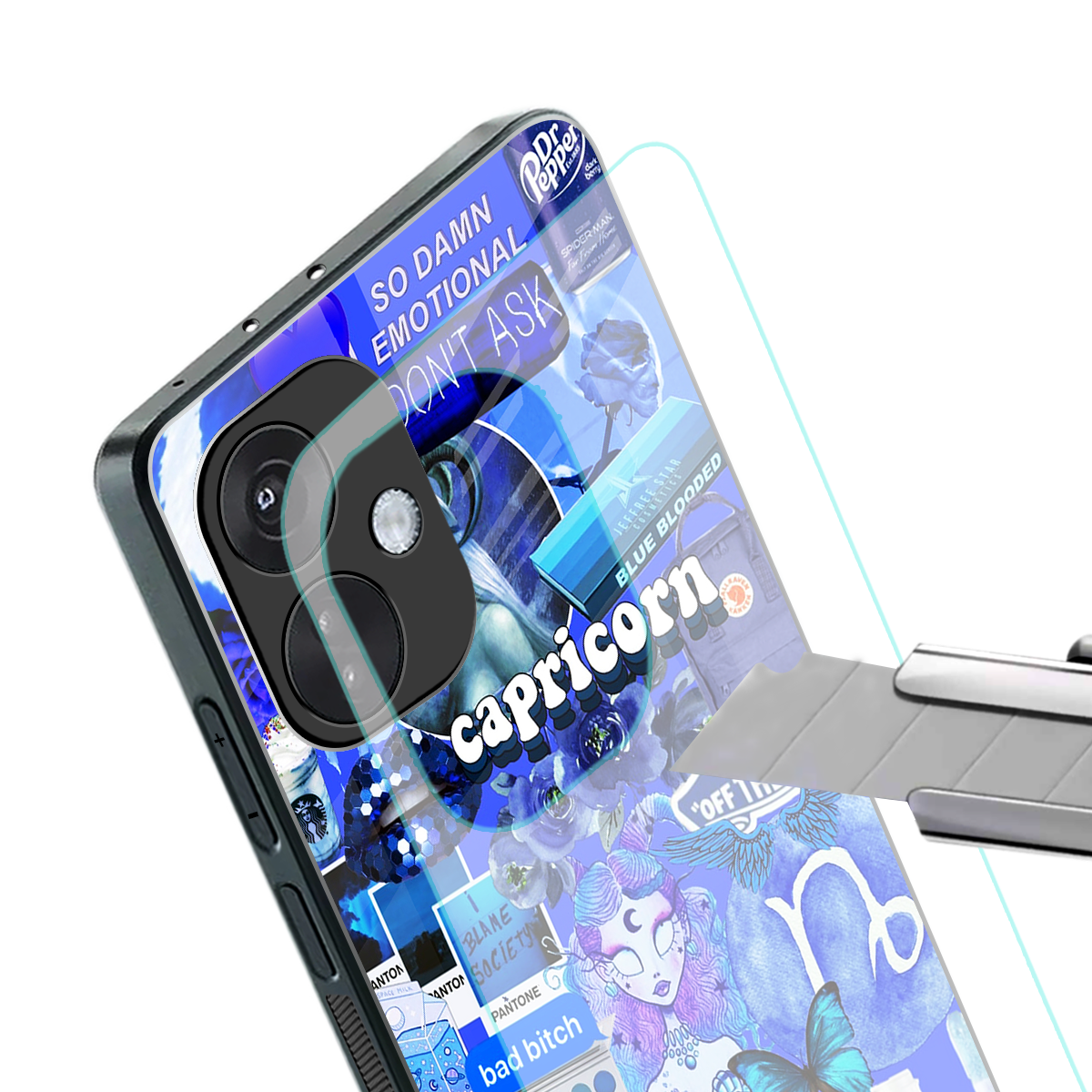 capricorn aesthetic collage back phone cover | glass case for oneplus nord ce 3