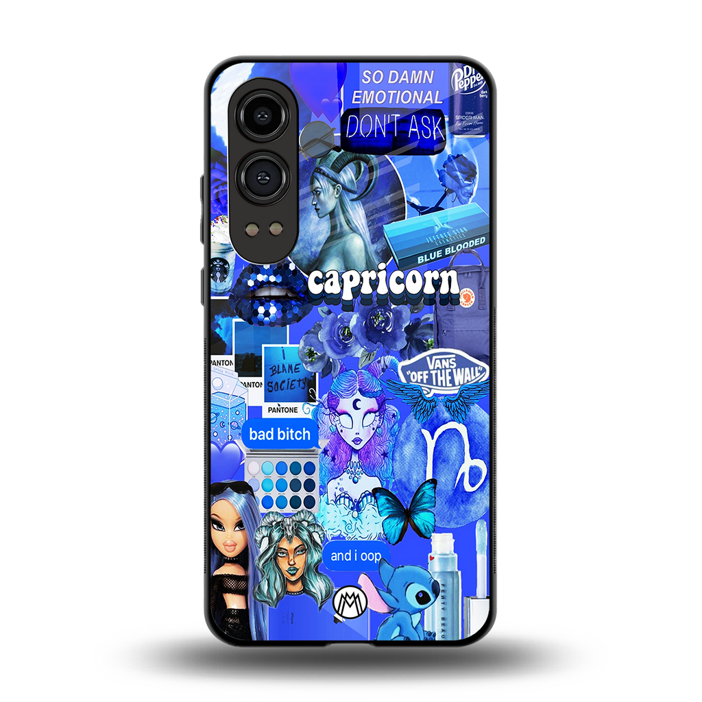 capricorn aesthetic collage back phone cover | glass case for oneplus nord ce 4 lite