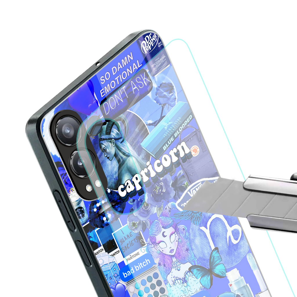 capricorn aesthetic collage back phone cover | glass case for oneplus nord ce 4 lite