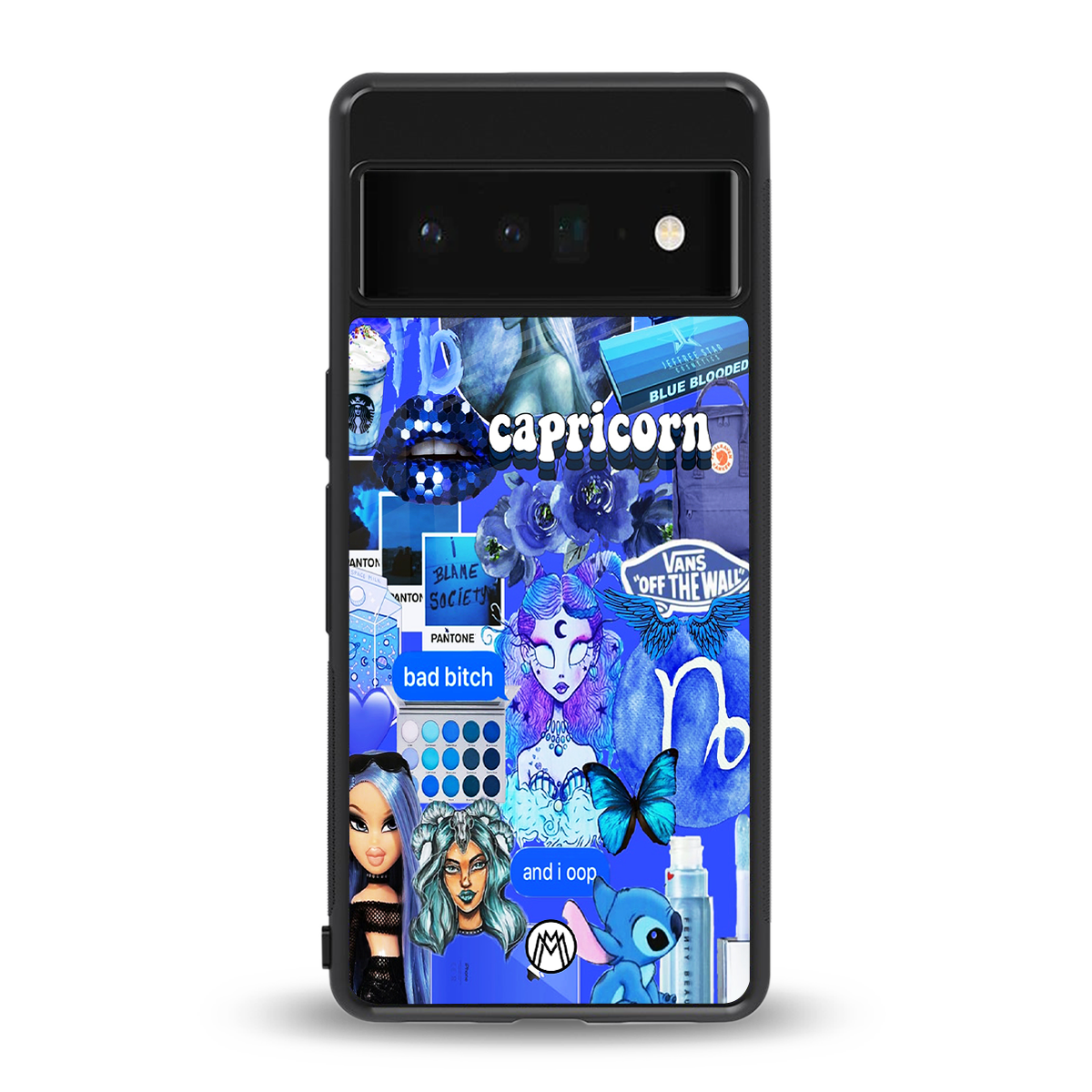 capricorn aesthetic collage back phone cover | glass case for google pixel 6 pro