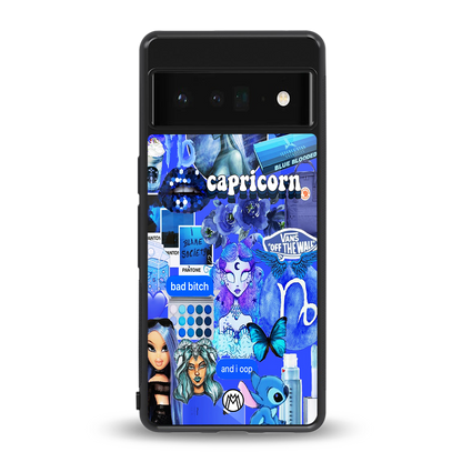 capricorn aesthetic collage back phone cover | glass case for google pixel 6 pro