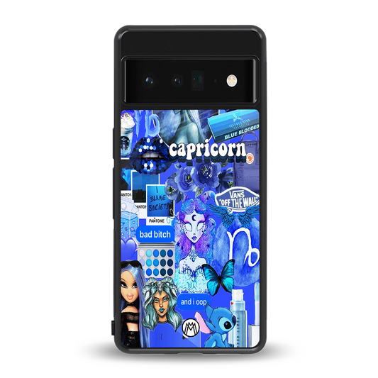 capricorn aesthetic collage back phone cover | glass case for google pixel 6 pro