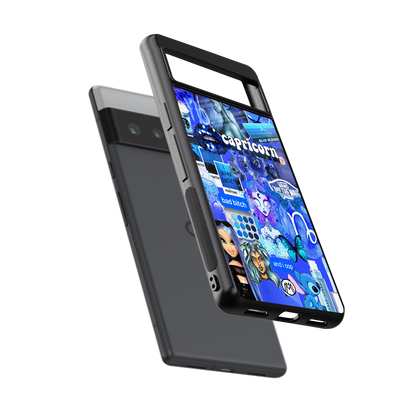 capricorn aesthetic collage back phone cover | glass case for google pixel 6 pro