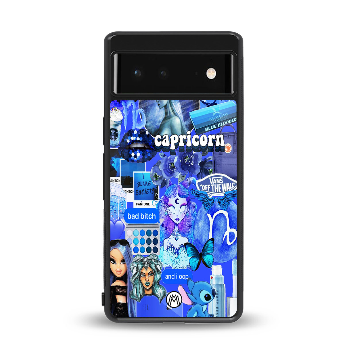 capricorn aesthetic collage back phone cover | glass case for google pixel 6