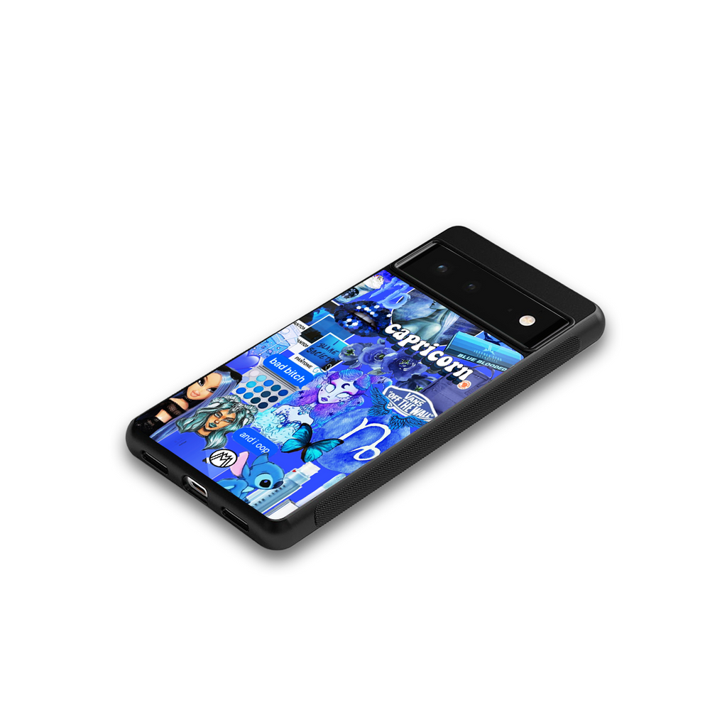 capricorn aesthetic collage back phone cover | glass case for google pixel 6