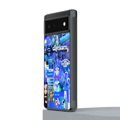 capricorn aesthetic collage back phone cover | glass case for Google Pixel 6A