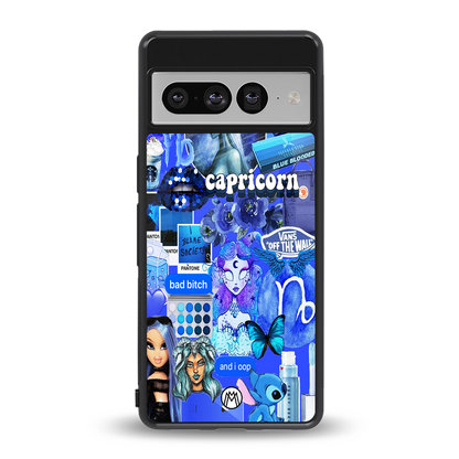 capricorn aesthetic collage back phone cover | glass case for google pixel 7 pro