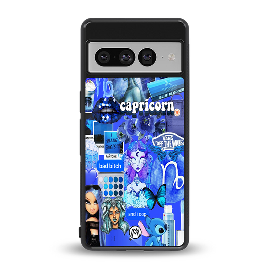 capricorn aesthetic collage back phone cover | glass case for google pixel 7 pro