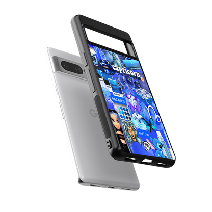 capricorn aesthetic collage back phone cover | glass case for google pixel 7 pro