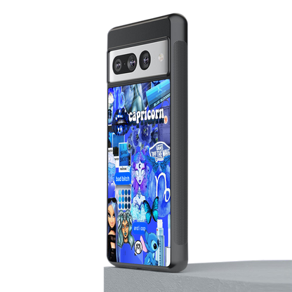 capricorn aesthetic collage back phone cover | glass case for google pixel 7 pro