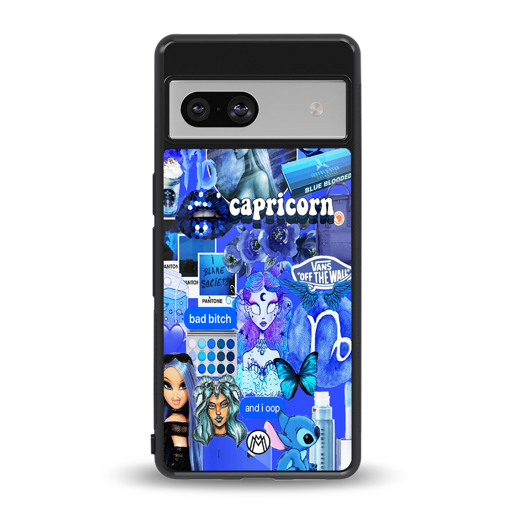 capricorn aesthetic collage back phone cover | glass case for Google Pixel 7