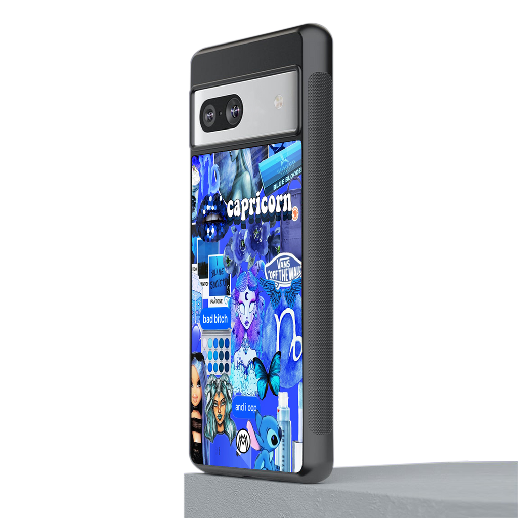 capricorn aesthetic collage back phone cover | glass case for Google Pixel 7