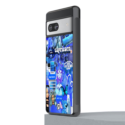 capricorn aesthetic collage back phone cover | glass case for Google Pixel 7