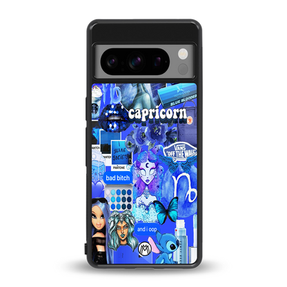 capricorn aesthetic collage back phone cover | glass case for google pixel 8 pro